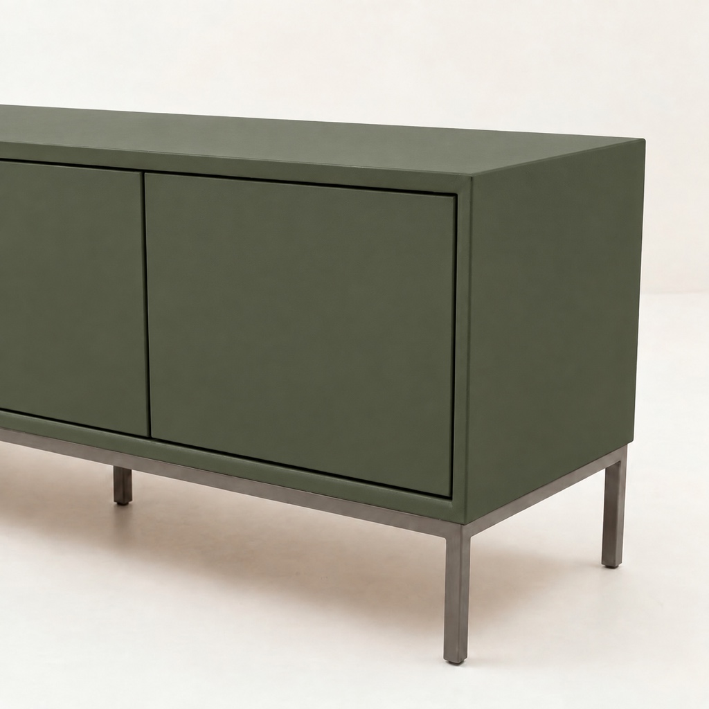 Möbelfolie Grün auf einem Sideboard, digital erzeugte Darstellung