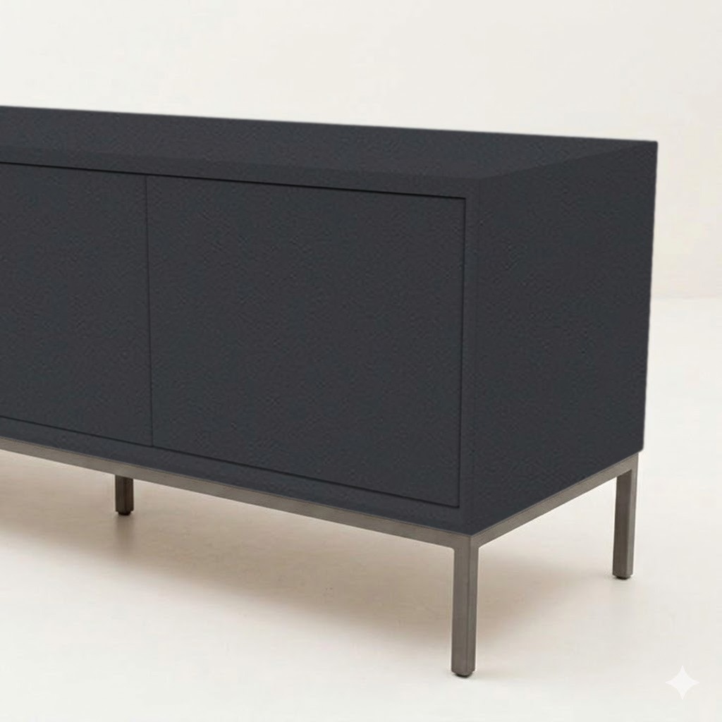 Möbelfolie Anthrazit Grau auf einem Sideboard, digital erzeugte Darstellung